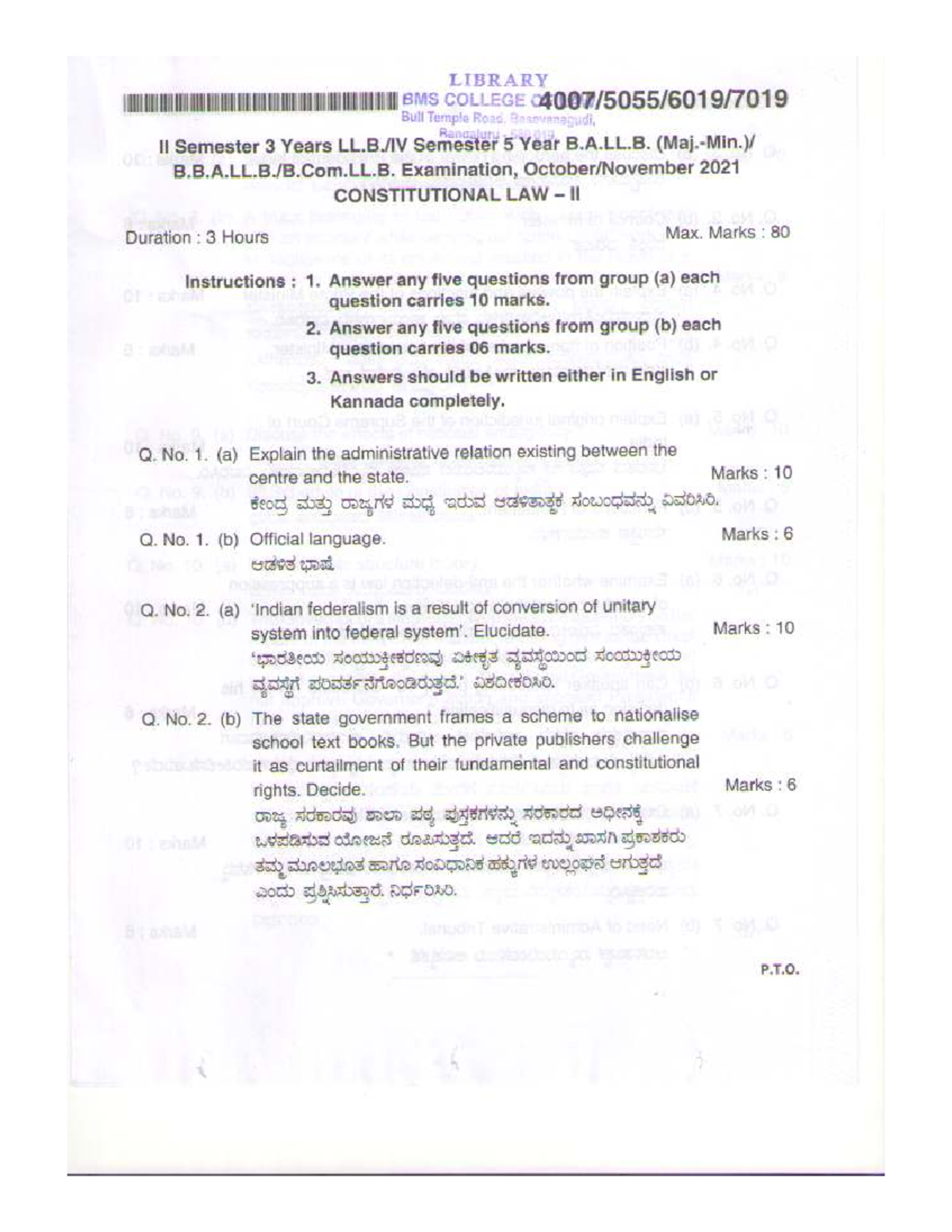 B.A.LL.B. II Sem Constitutional Law II Exam Notes - 2021 - Studocu