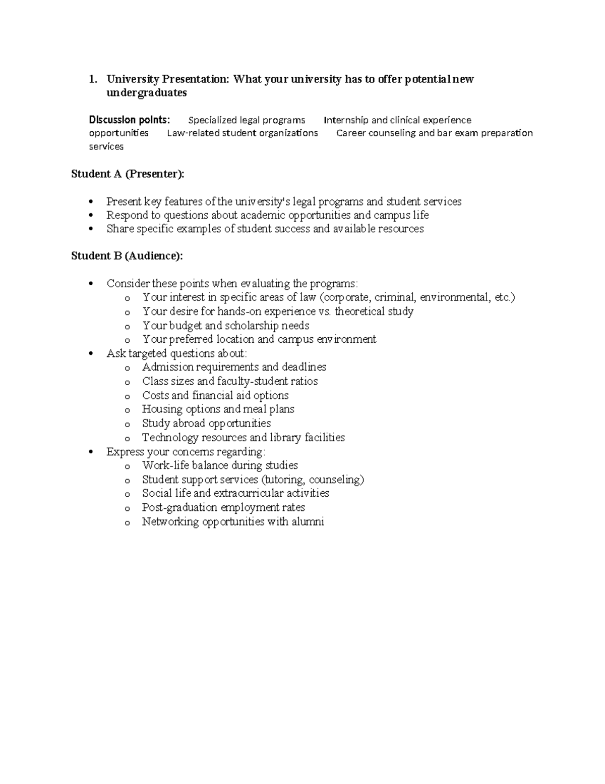 University Presentation: Key Features of Legal Programs & Services ...