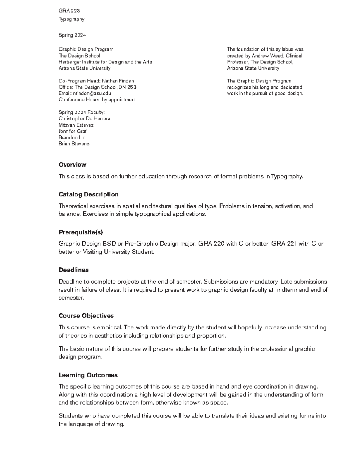 GRA 223 S24(Lin) - Typography Spring 2024 Graphic Design Program The ...
