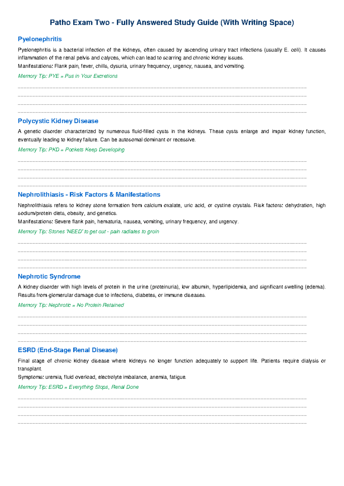 Patho 202 Final Exam Study Guide: Key Concepts & Notes - Studocu