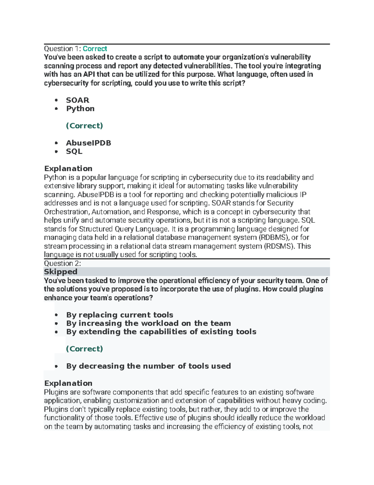 CYSAPRACTICE TEST 1: Insights from Jason Dion's Udemy Training - Studocu