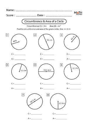 Calculating Area of a Rectangle Worksheets - Math 3 ddddd - Name : MATH ...