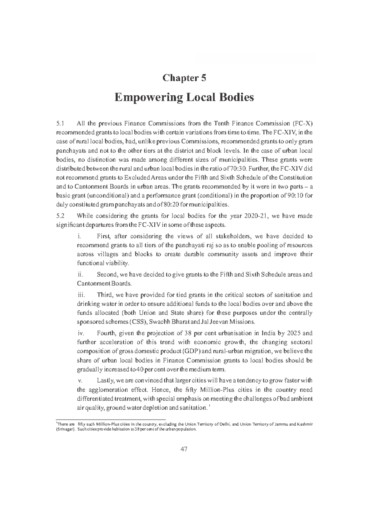 Chapter 5: Empowering Local Bodies - Finance Commission Recommendations ...