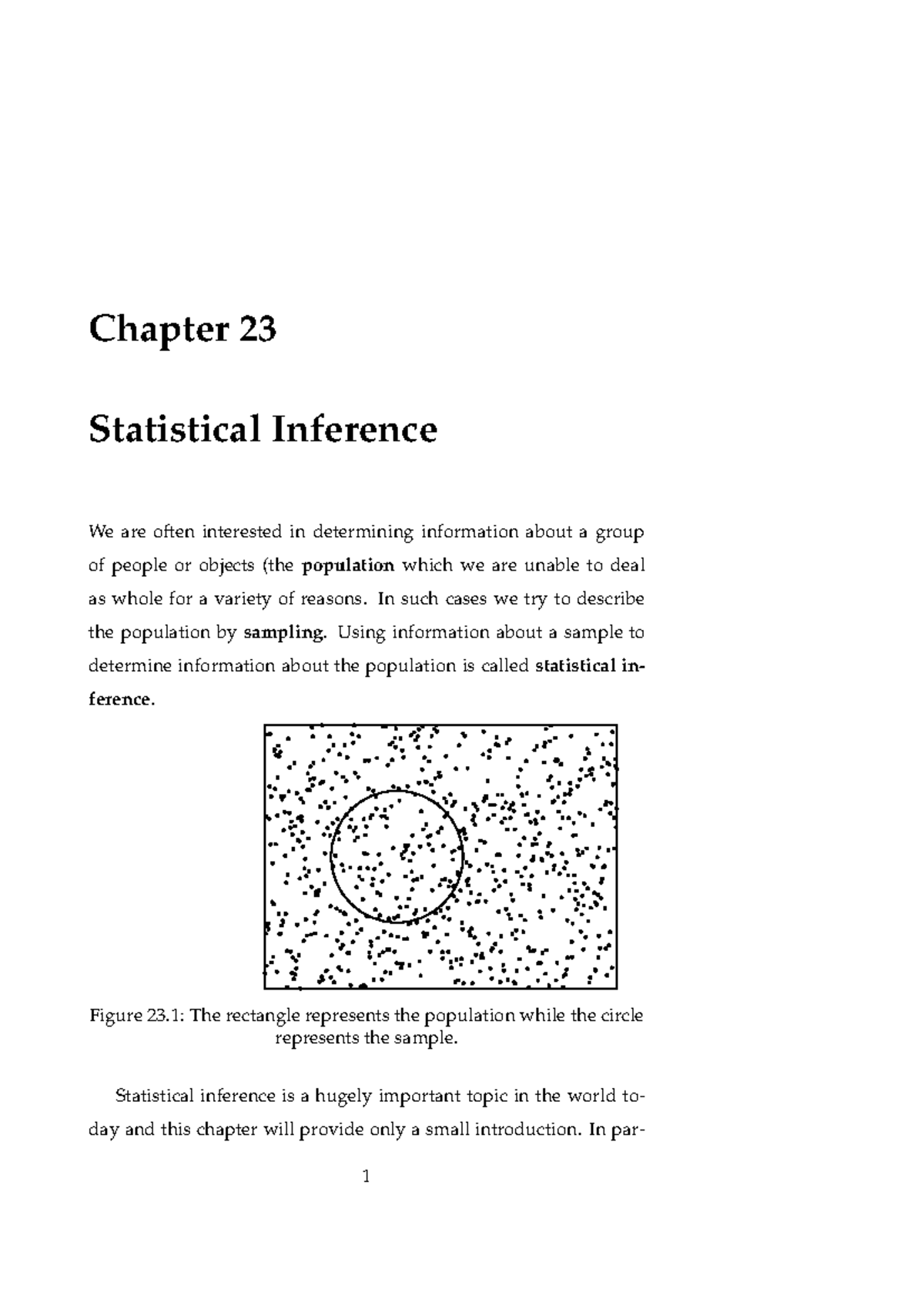 M1 Chapter 23: Introduction to Statistical Inference and Confidence ...