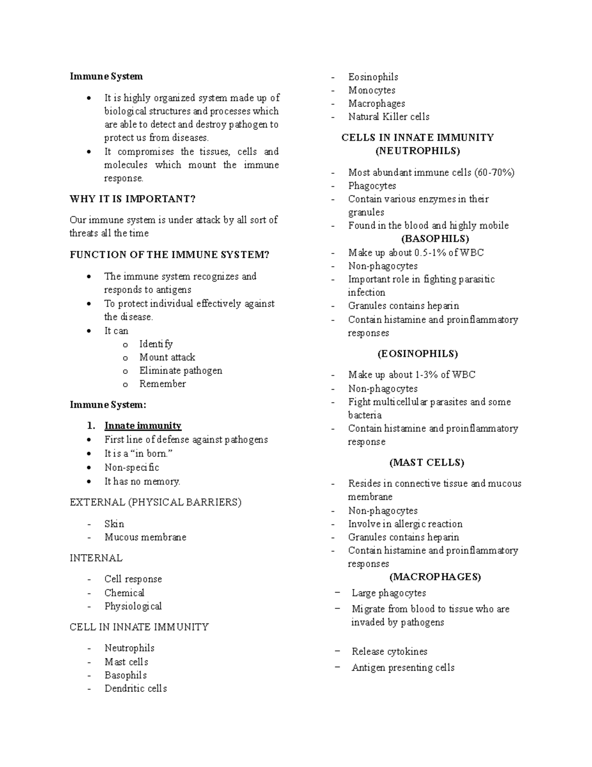 Immune System Overview: Functions & Components Explained - Studocu
