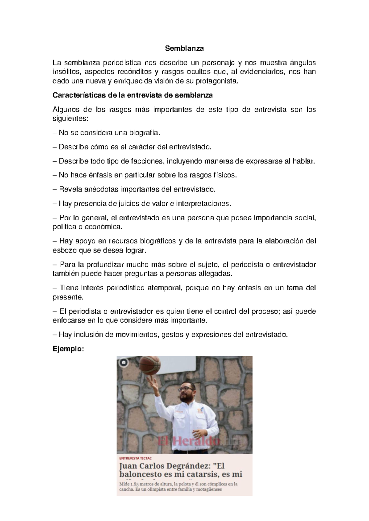 Entrevista De Perfil O Semblanza Ejemplo Ejemplo Sencillo Plantillas
