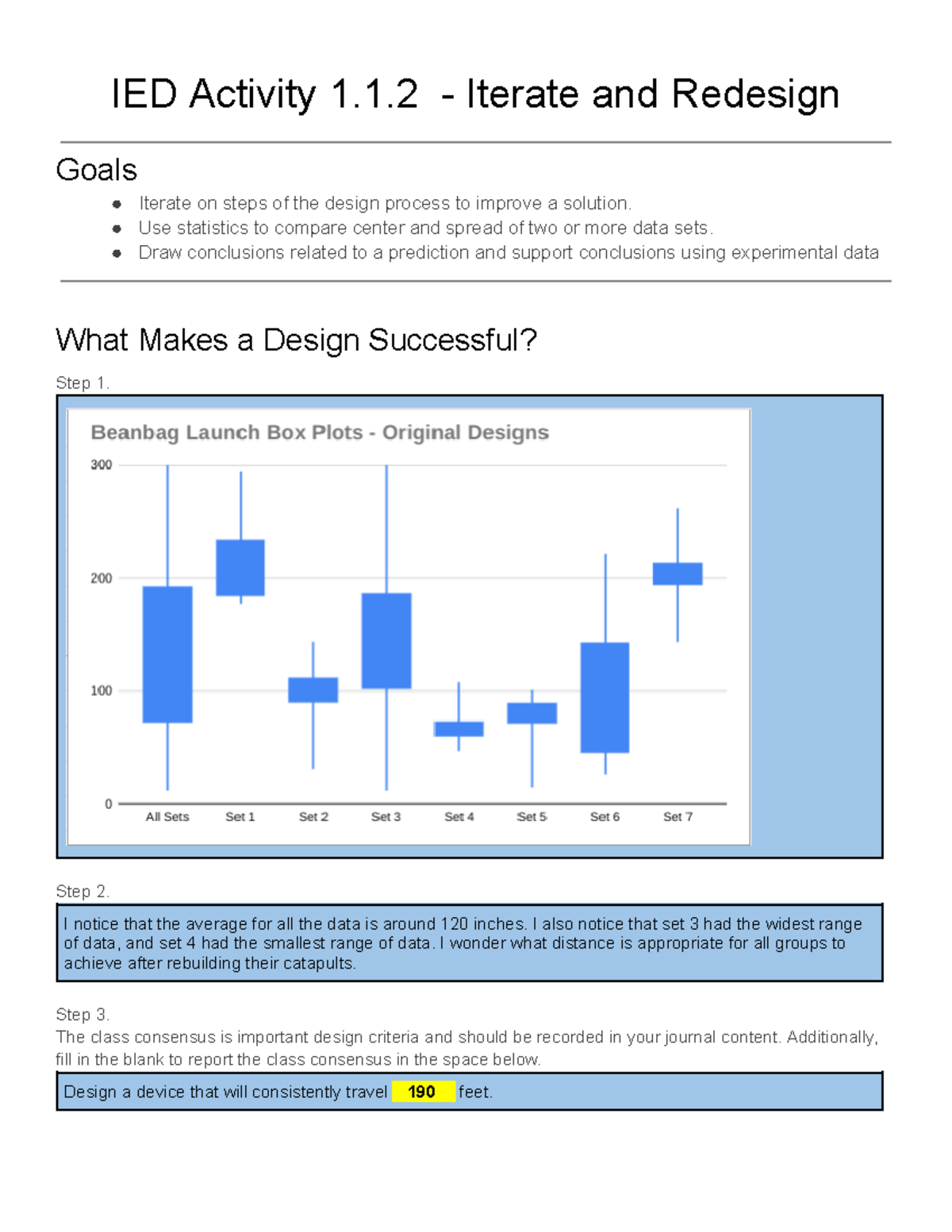 Activity 1.1.2 - Iterate and Redesign - IED Activity 1.1 - Iterate and ...