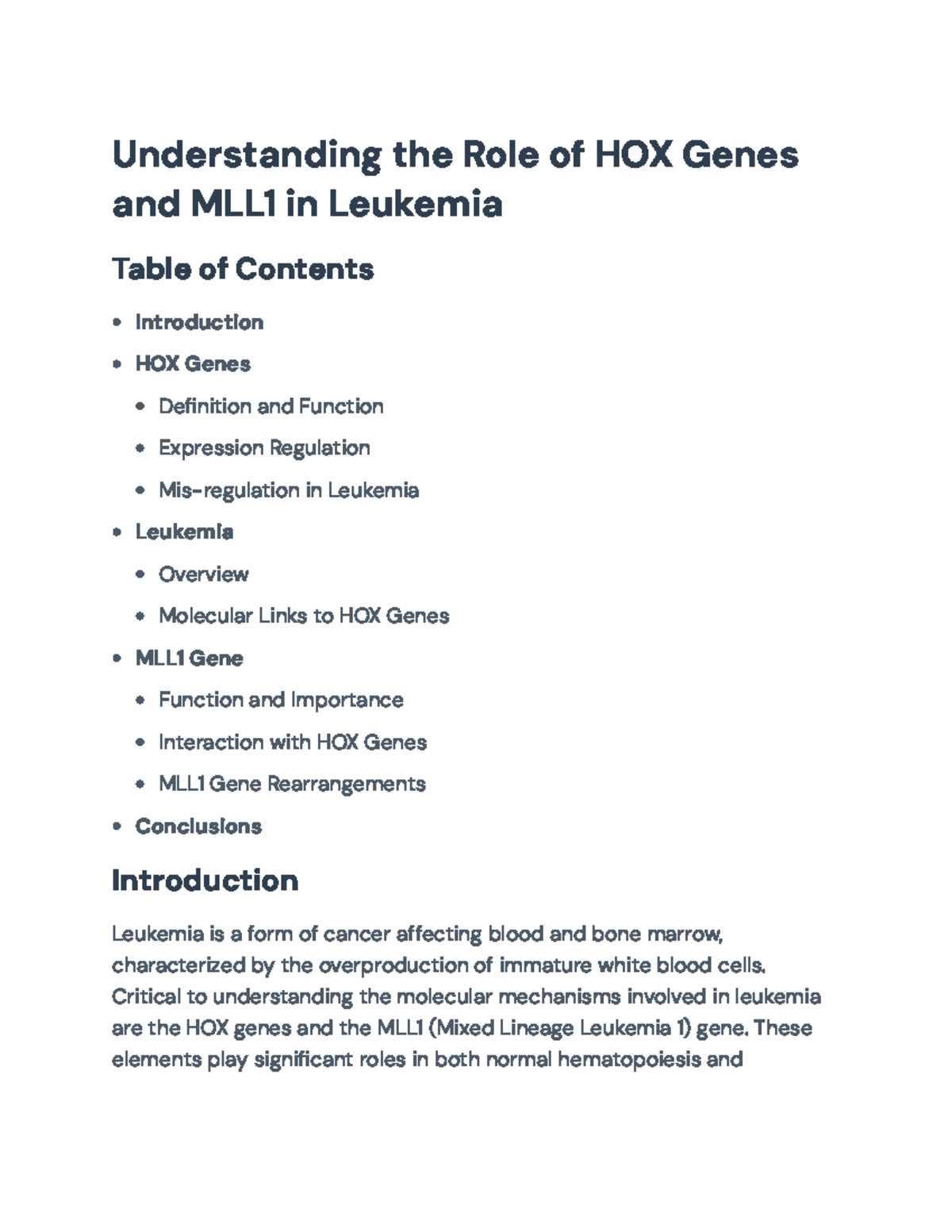 Understanding the Role of HOX Genes and MLL1 in Leukemia: Key Insights ...