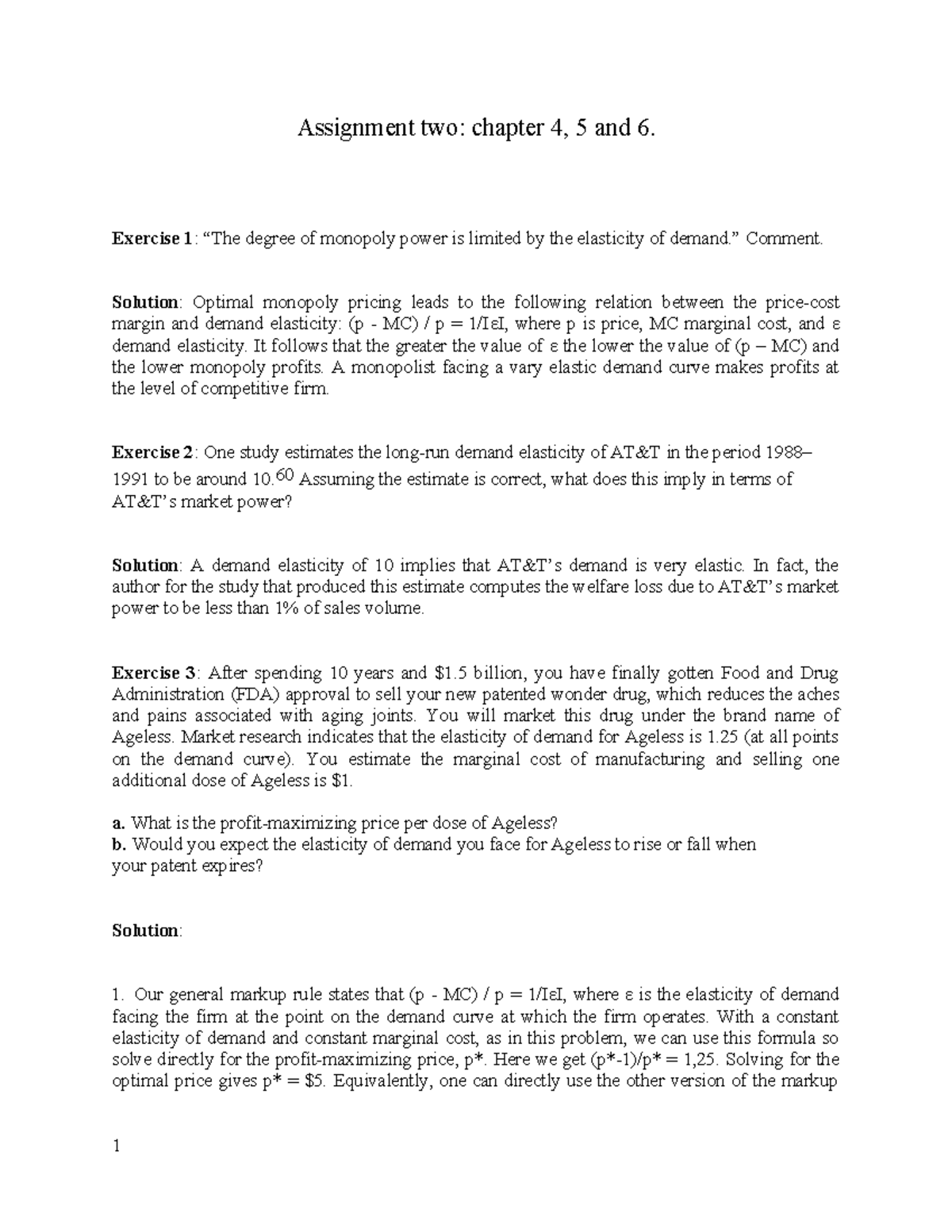 ECON 202: Assignment Two Solutions for Chapters 4, 5 & 6 Analysis - Studocu