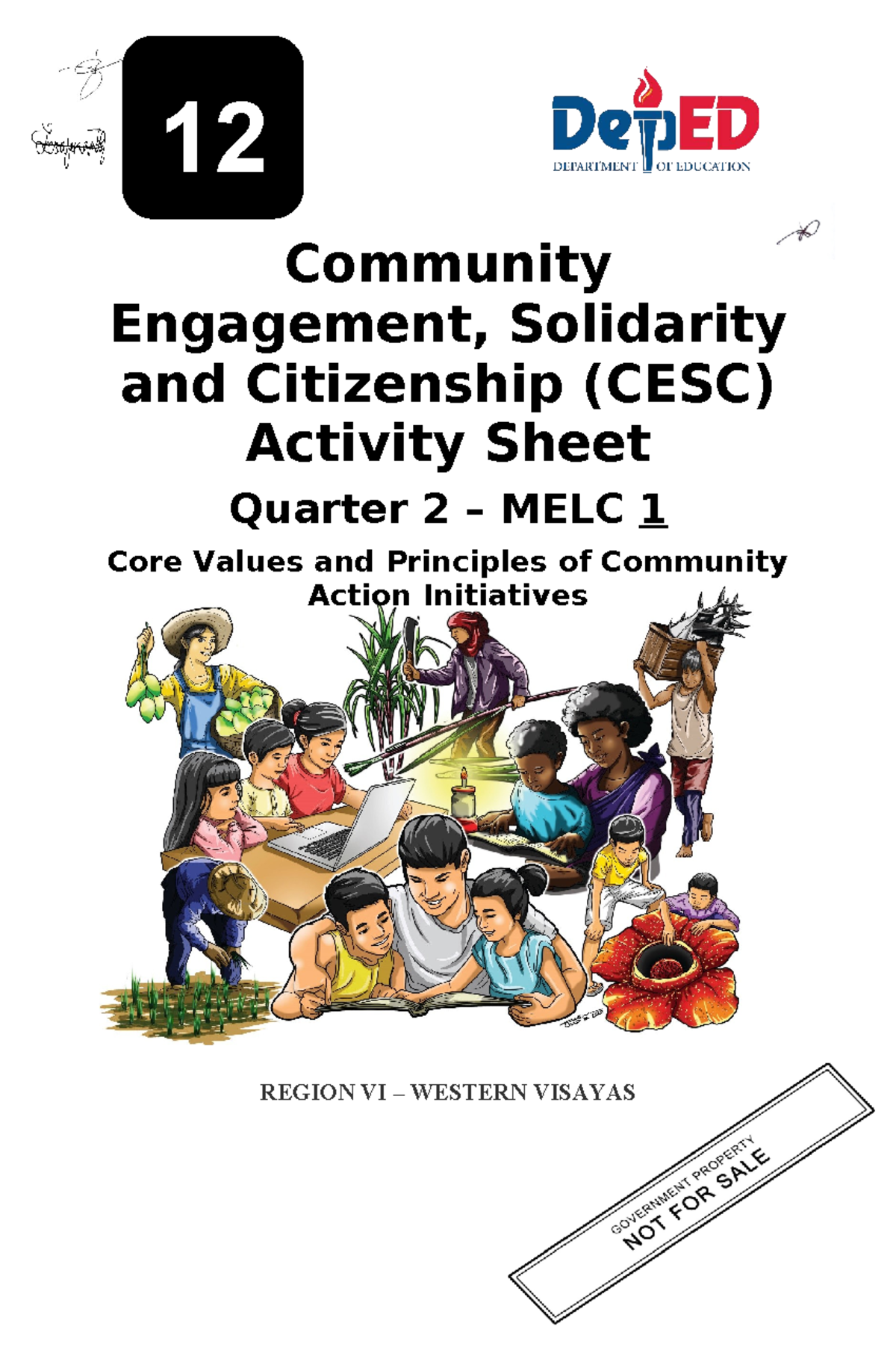 CESC Grade 12 Quarter 2 Activity Sheet No. 2: Core Values in Community ...