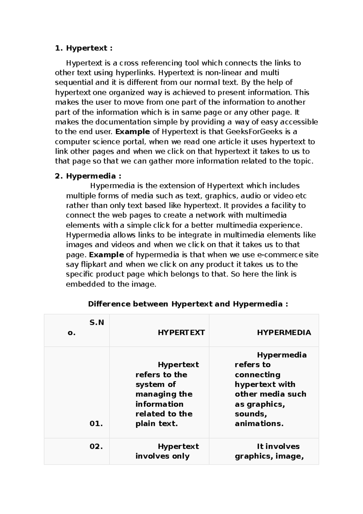 Hypertext and Hypermedia: Understanding Their Differences - Studocu