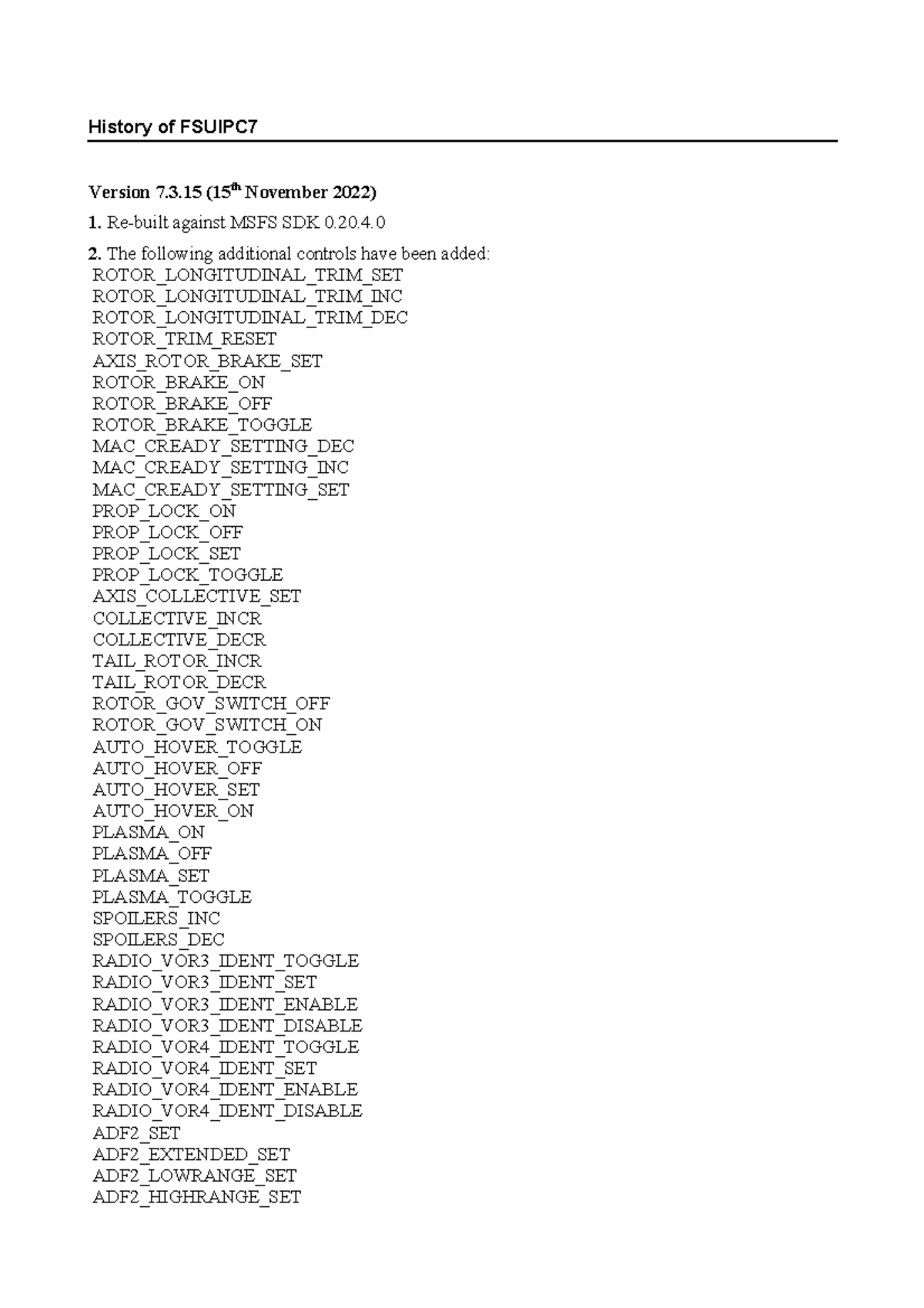 Fsuipc 7 History - History of FSUIPC Version 7.3 (15th November 2022 ...
