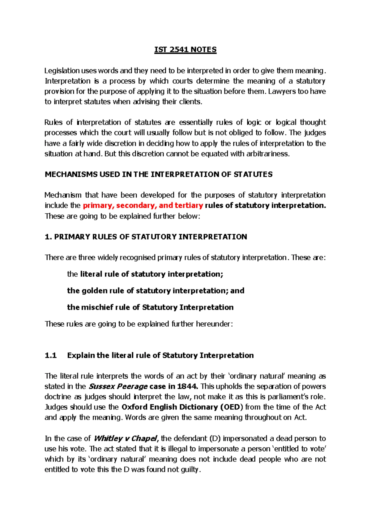 Z v Z Case Summary: Key Facts on Statutory Interpretation - Studocu