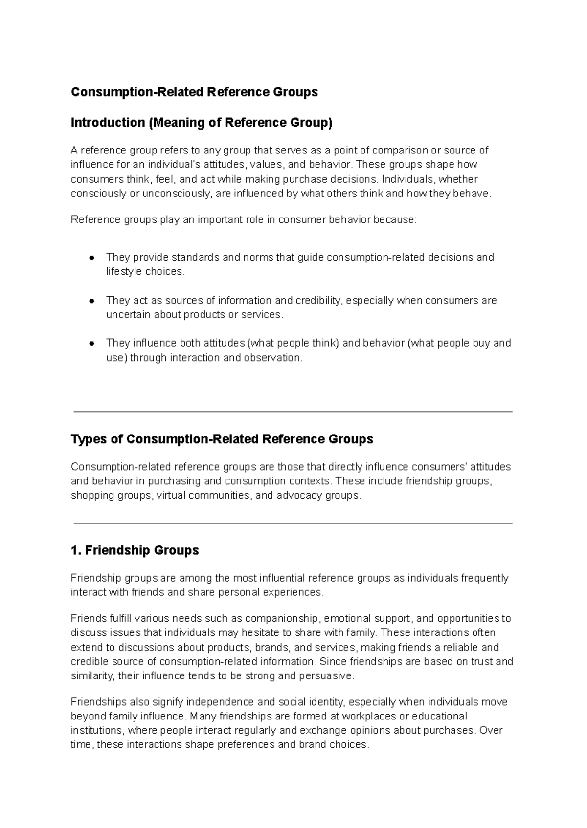 CB MOD 5 - Understanding Reference Groups and Their Influence on ...