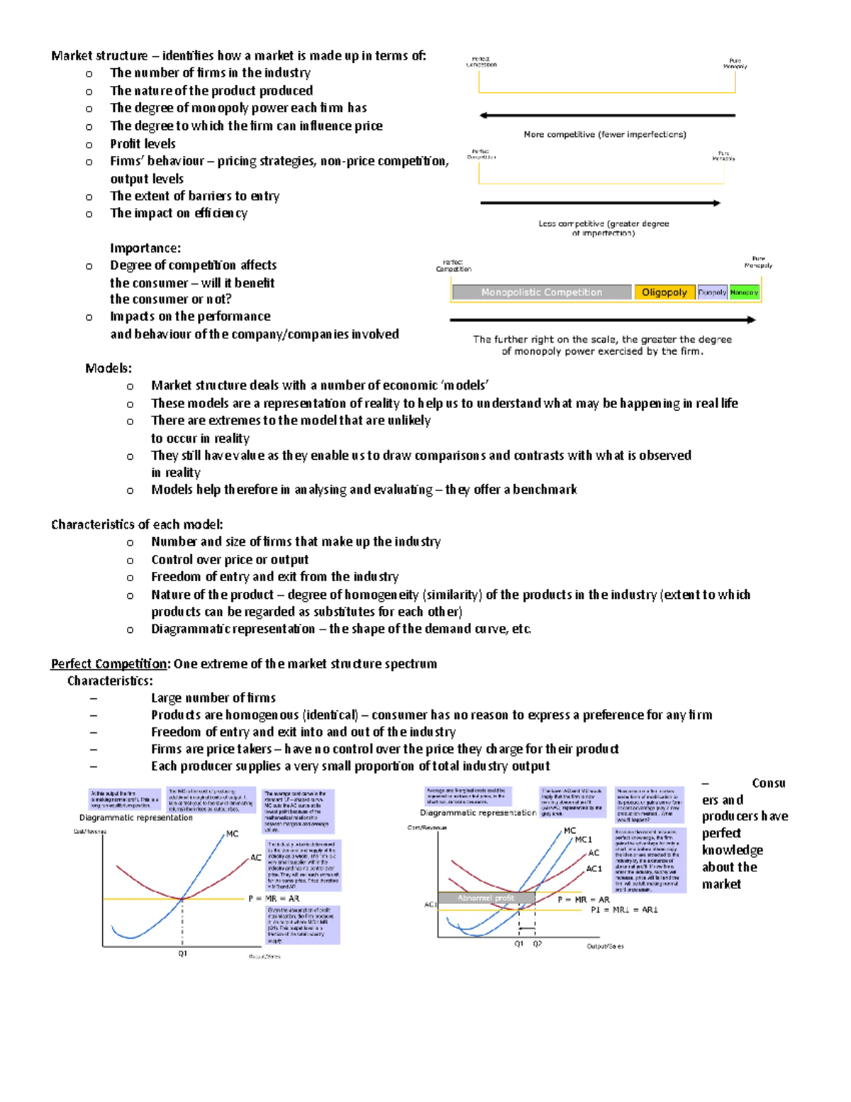 Final Exam Econ - Comprehensive Notes on Market Structures and Pricing ...