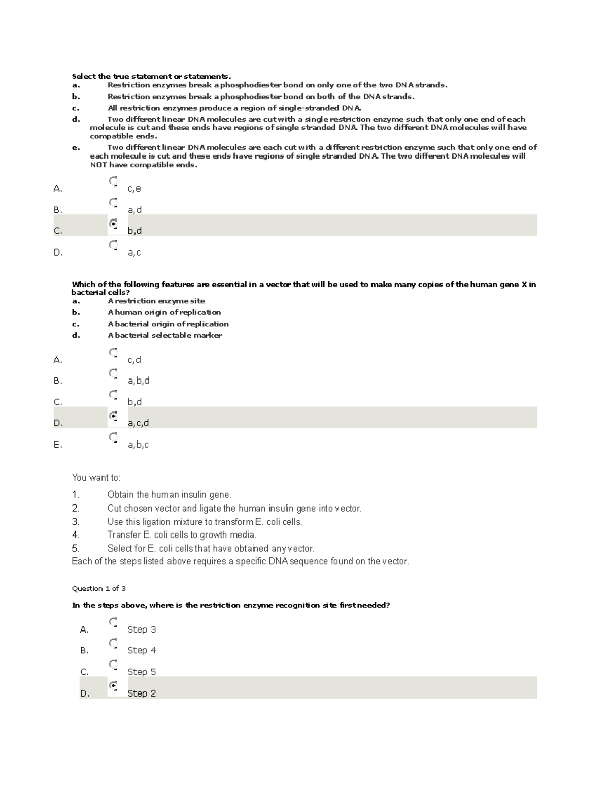 Biology 101: Exam Review Questions for March 7, 2019 - Studocu