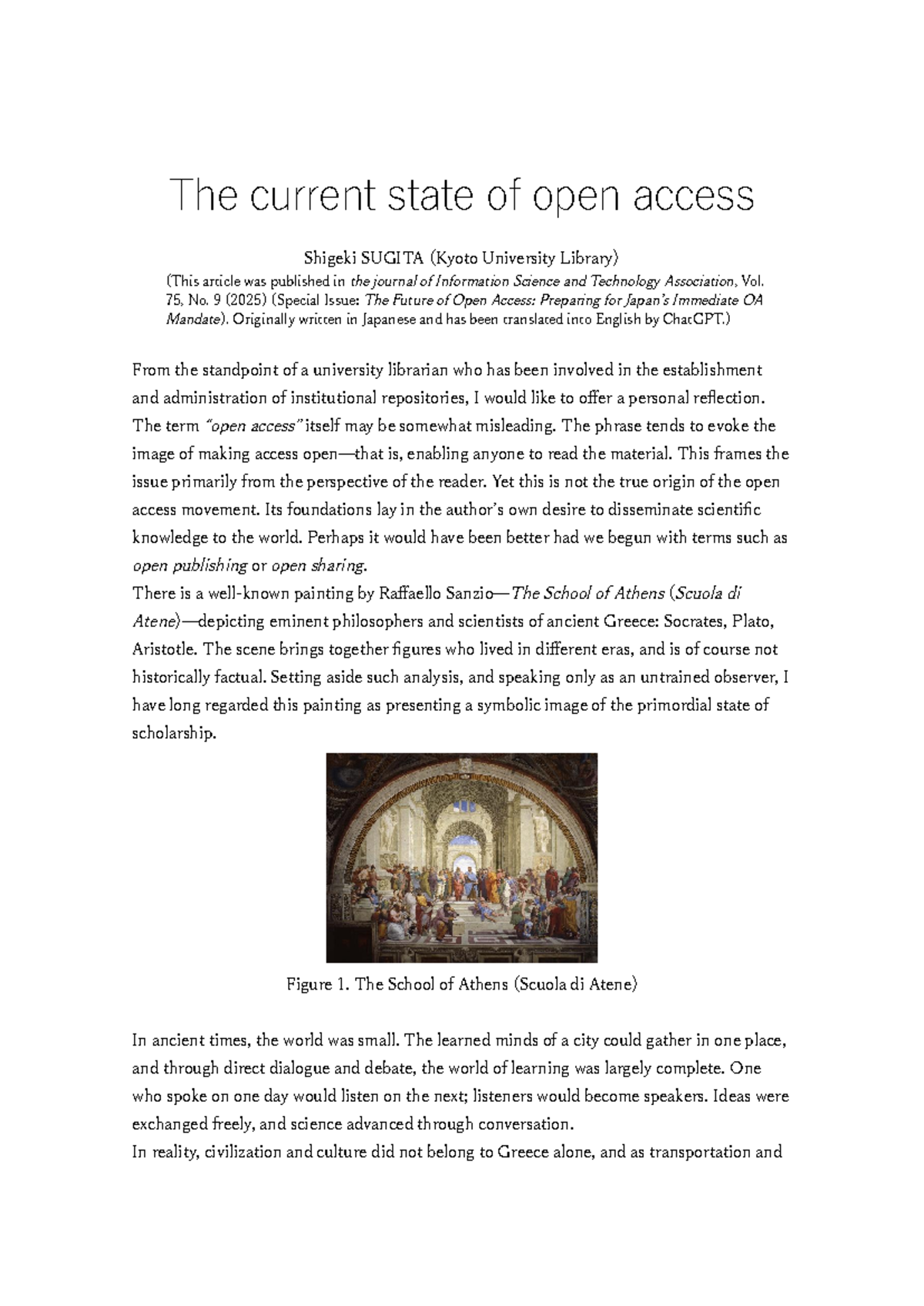 2511 - The Evolution of Open Access: Reflections from a Librarian - Studocu
