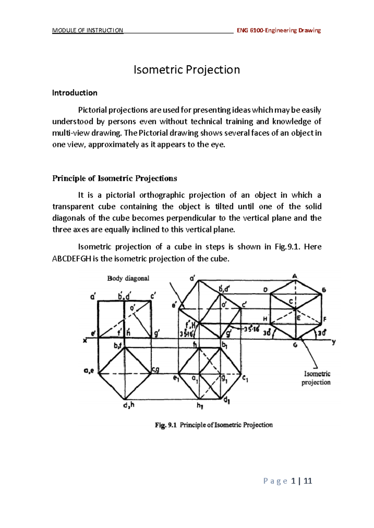 Isometric Projection Principles and Techniques - Module 9 - Studocu