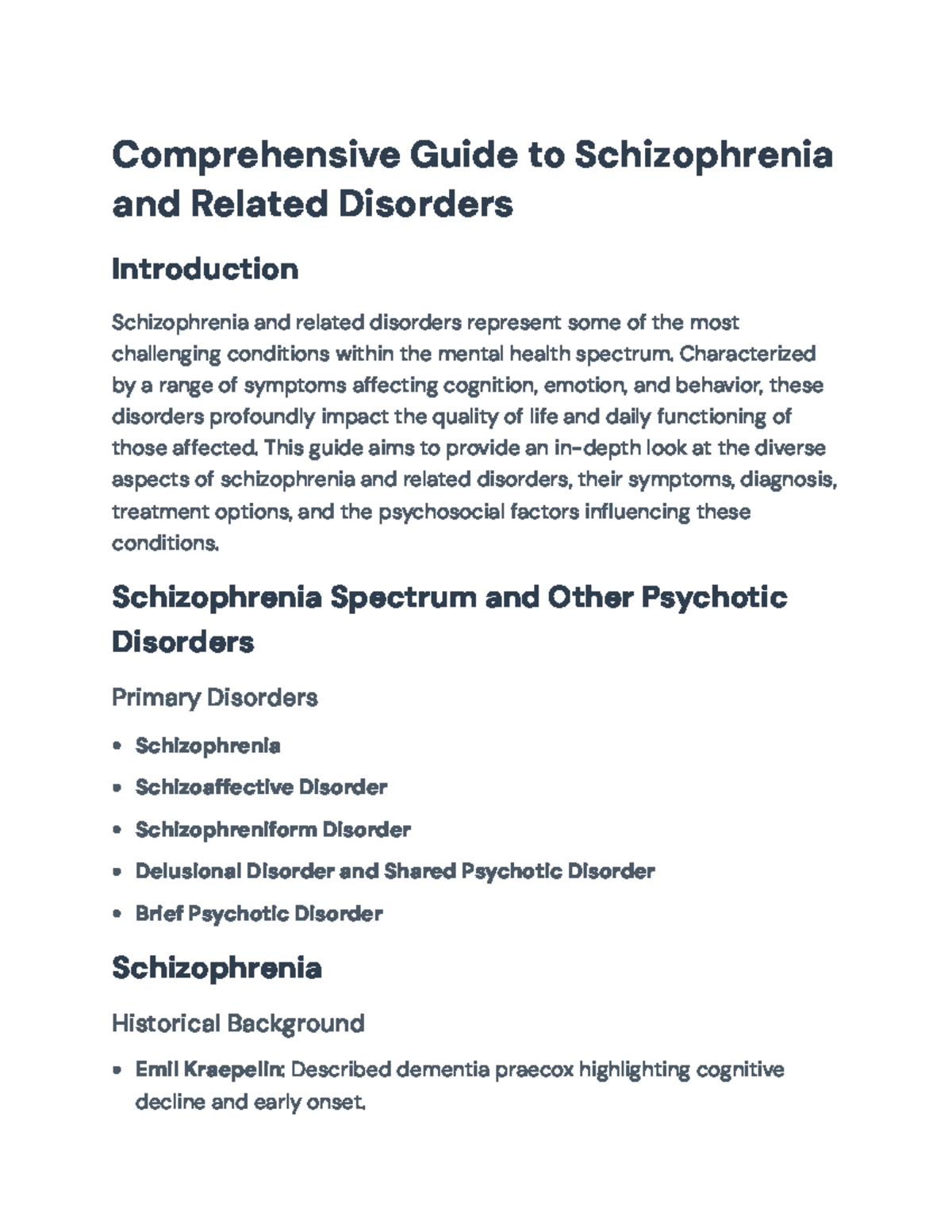 Comprehensive Guide to Schizophrenia and Psychotic Disorders ...
