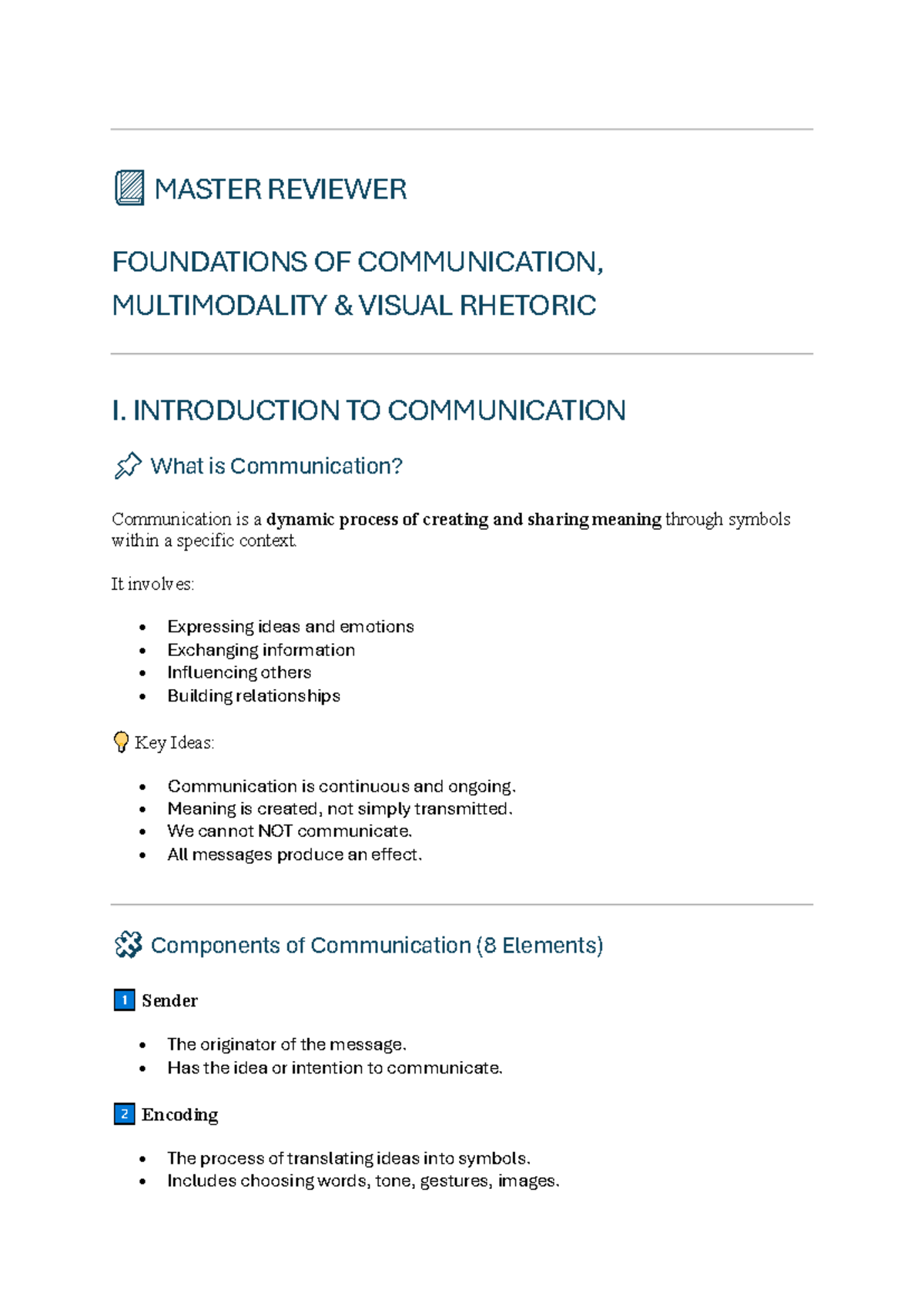 MULTIMODAL COMMUNICATION REVIEWER (COMM 101) - Studocu