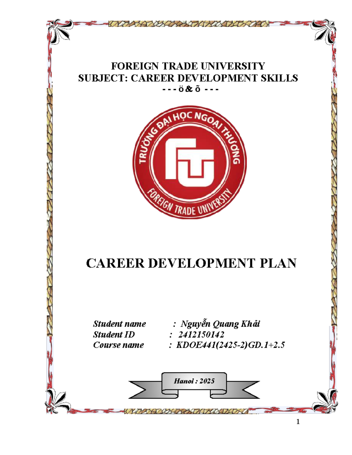 Career Development Plan: Business Analyst Pathway (FTU) - Studocu