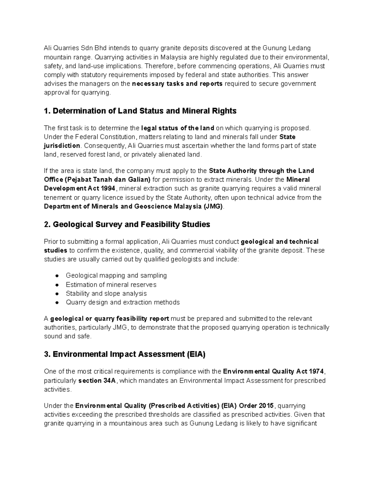 Env Law T4: Quarrying Regulations & Approval Process for Ali Quarries ...