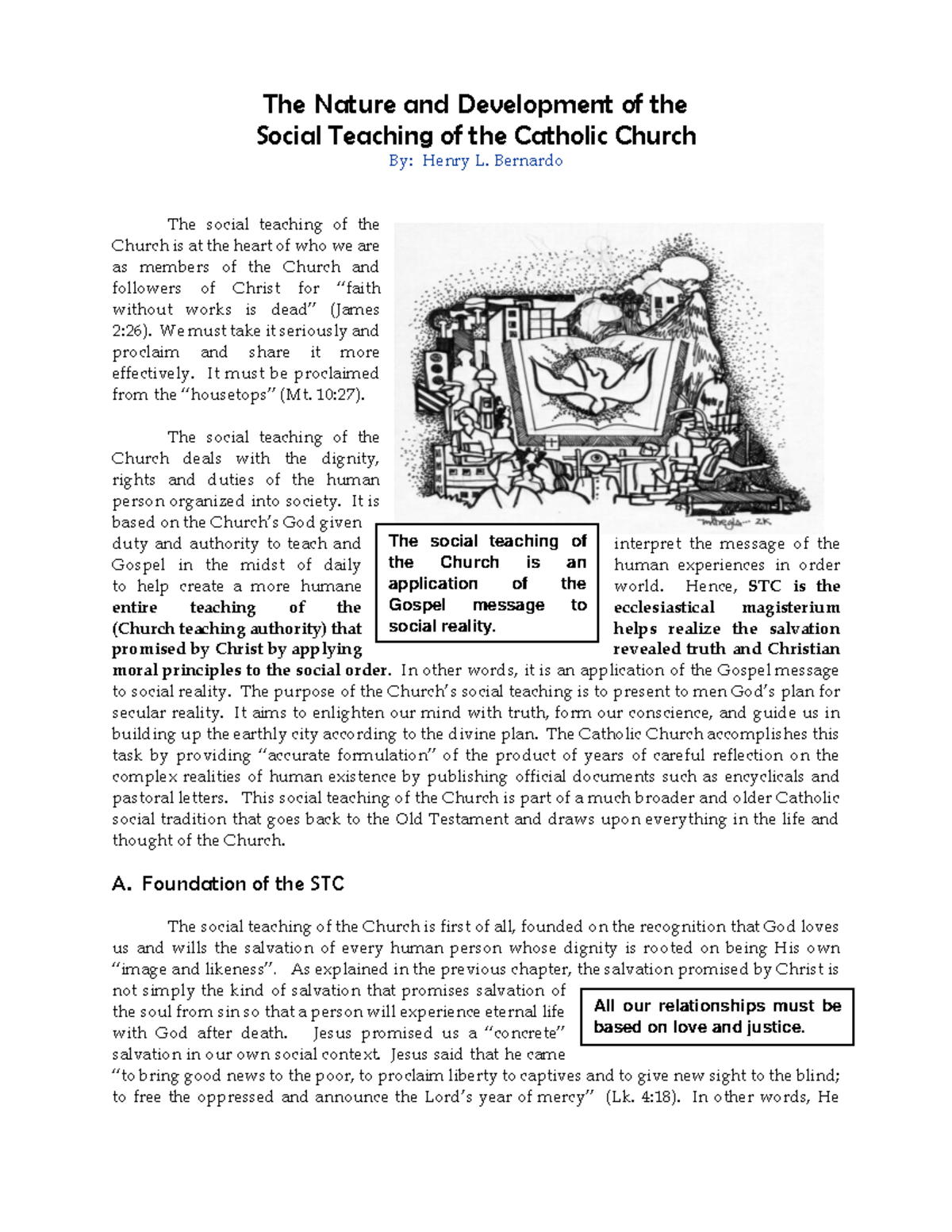 The Evolution and Essence of Social Teaching in STC 2 - Studocu