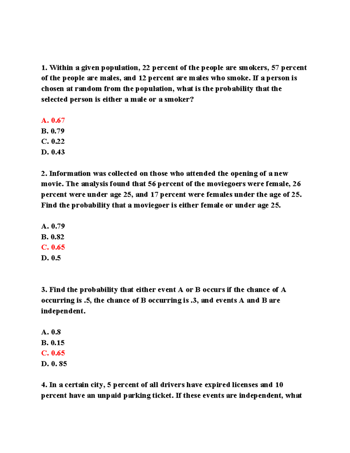 Quiz CH5: Probability and Statistics Test Bank - Studocu