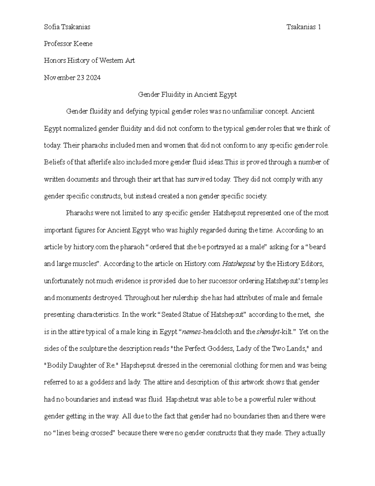 HONS 2024: Gender Fluidity in Ancient Egypt - An Art Historical ...