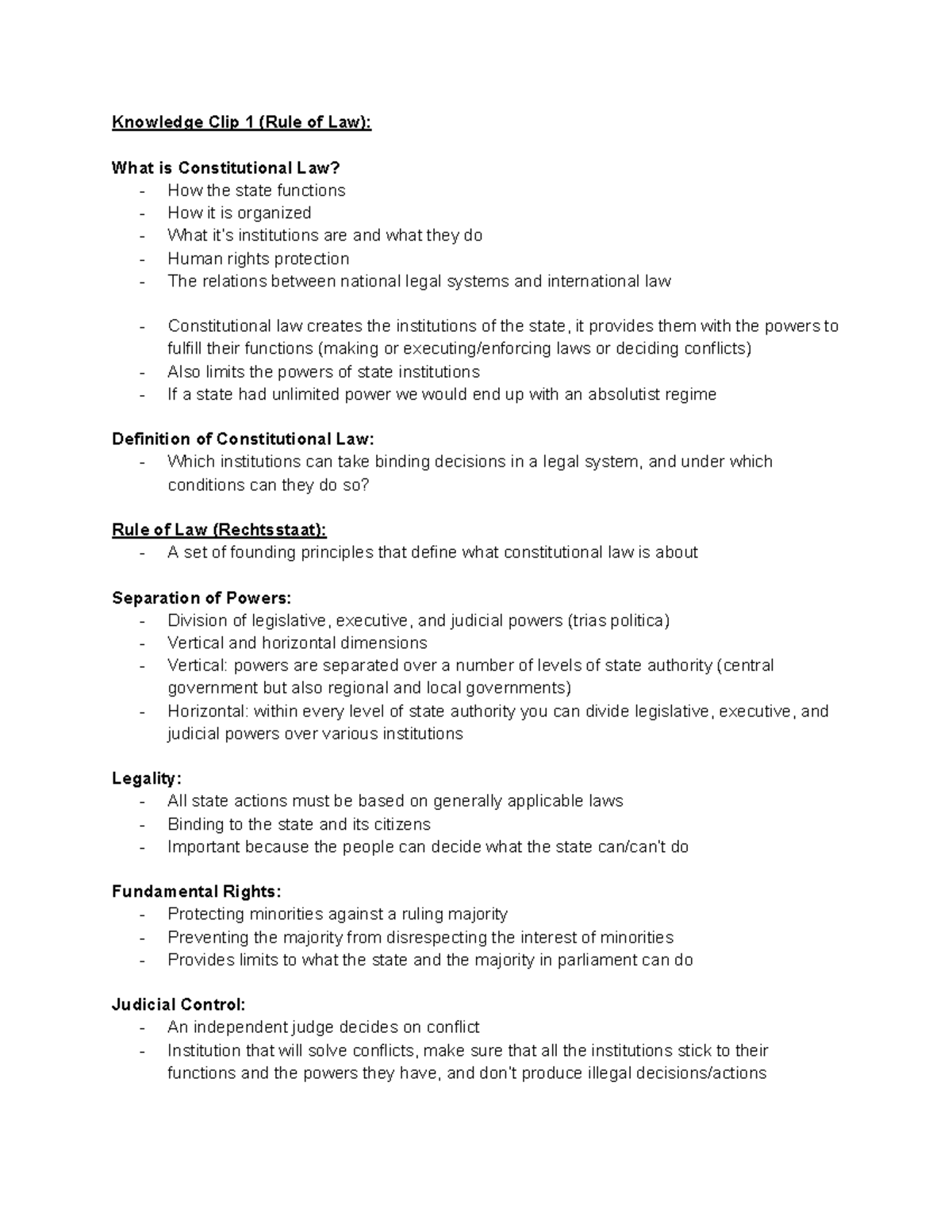 Constitutional Law Notes: Overview of Key Principles and Theories ...