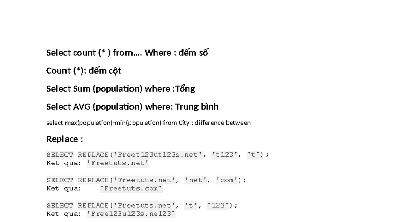 Học Data - Data Mode: SQL Queries and Functions Guide - Studocu