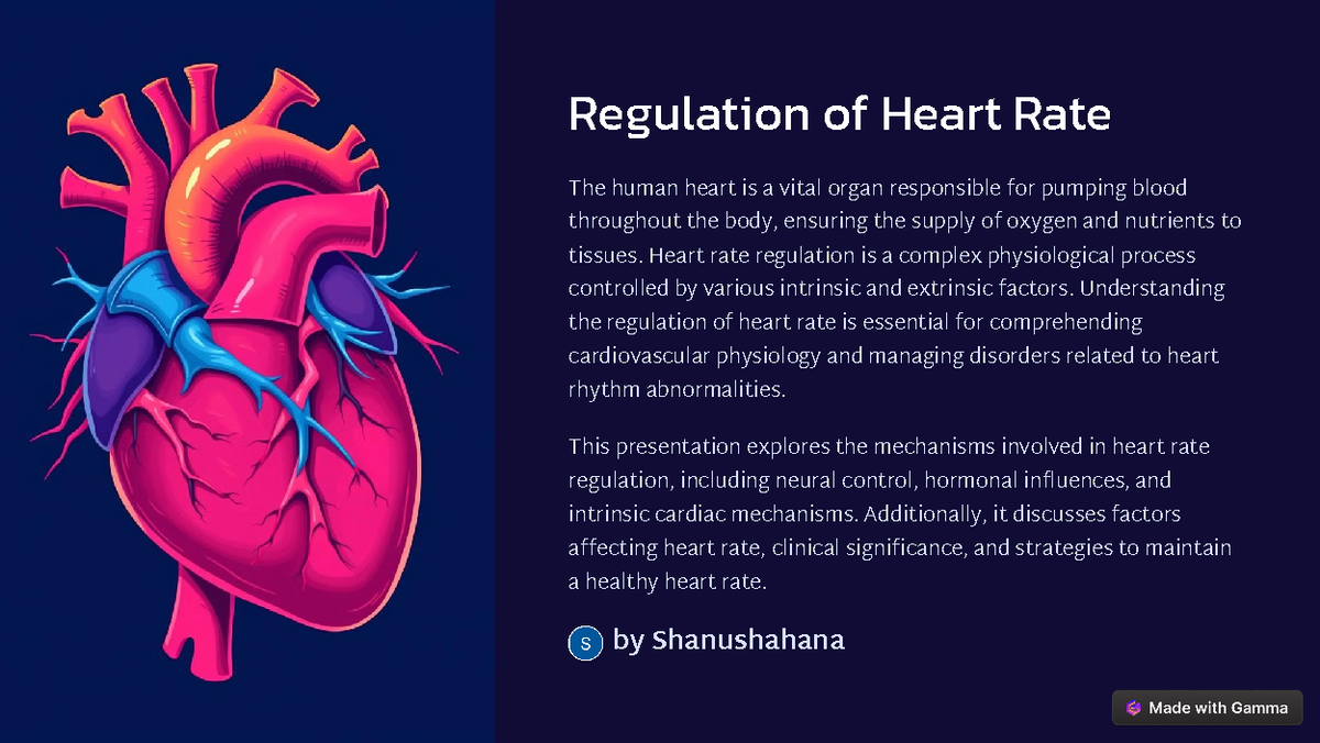 Regulation of Heart Rate: Mechanisms and Clinical Significance - Studocu