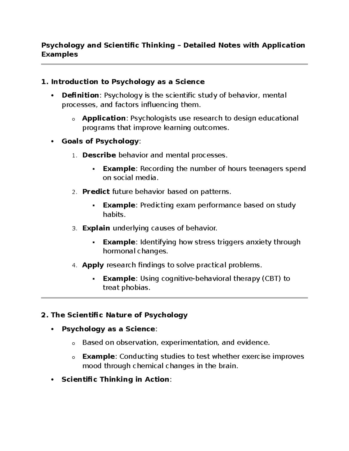 Psychology and scientific thinking guide 2 - Psychology and Scientific ...