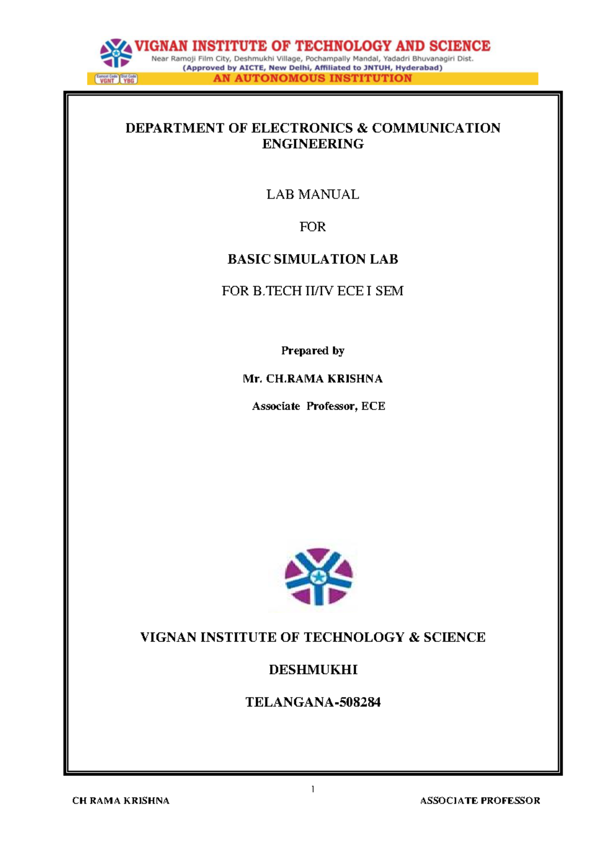 B.TECH ECE I SEM Basic Simulation Lab Manual Using Scilab - Studocu