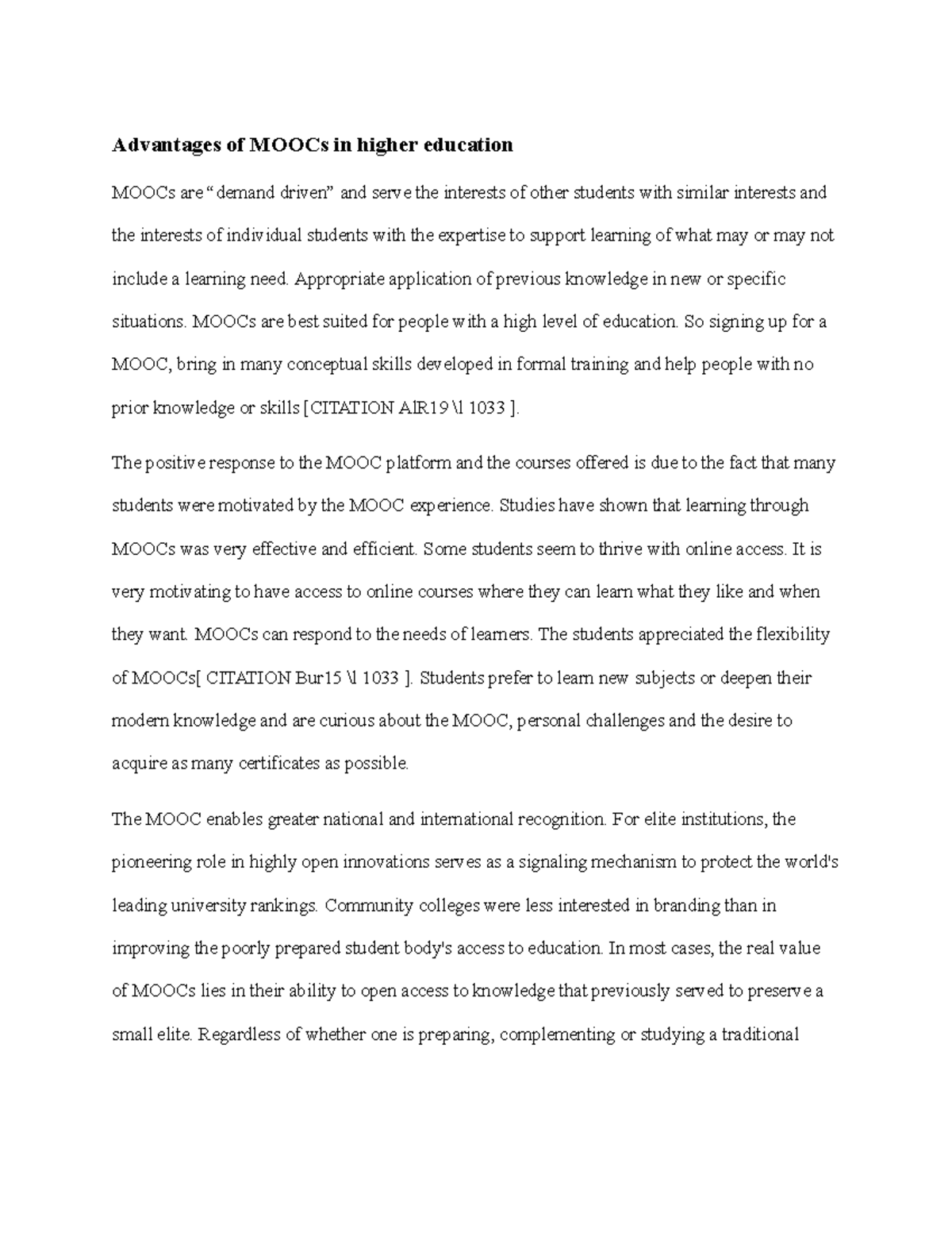 Benefits and Challenges of MOOCs in Higher Ed: An Analysis - Studocu
