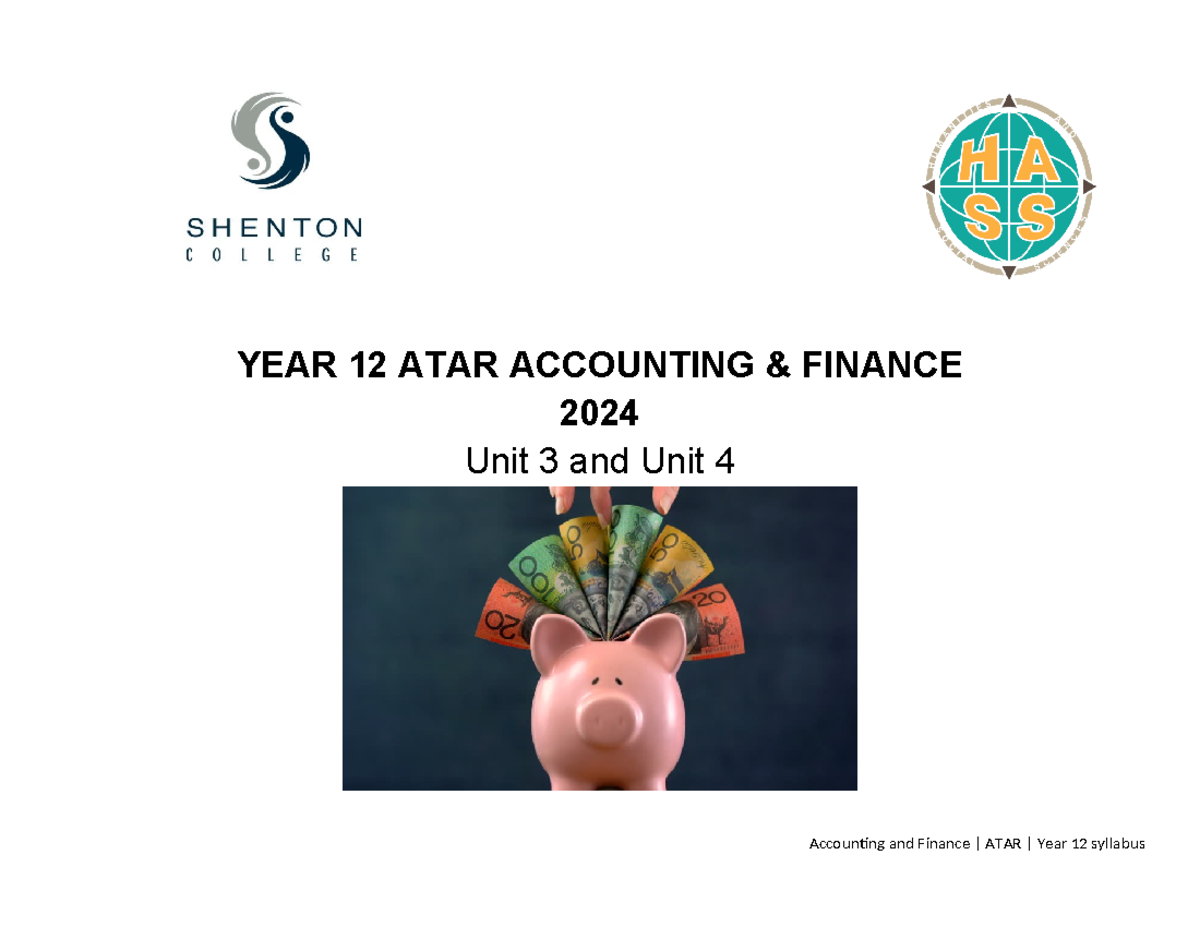 [2024] Year 12 ATAR Accounting & Finance Course Syllabus Overview - Studocu