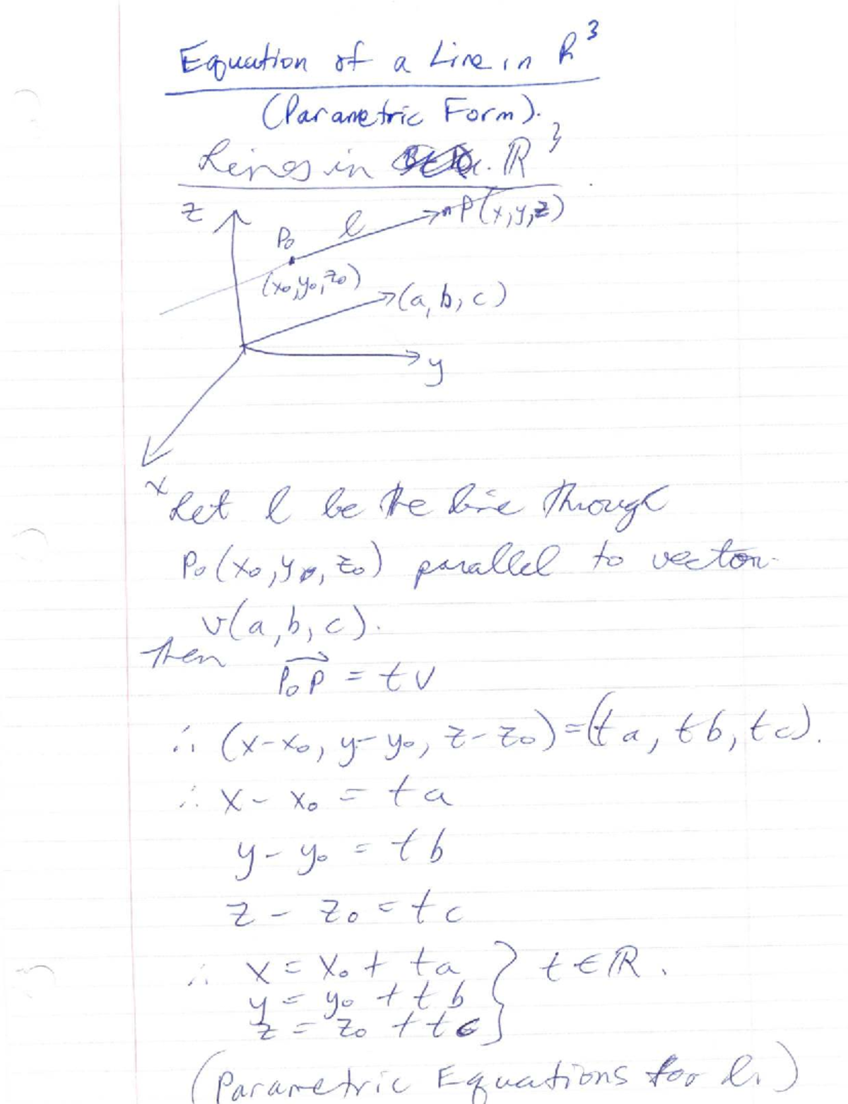 Lines and Planes in R3 - Parametric Equations and Examples - Studocu