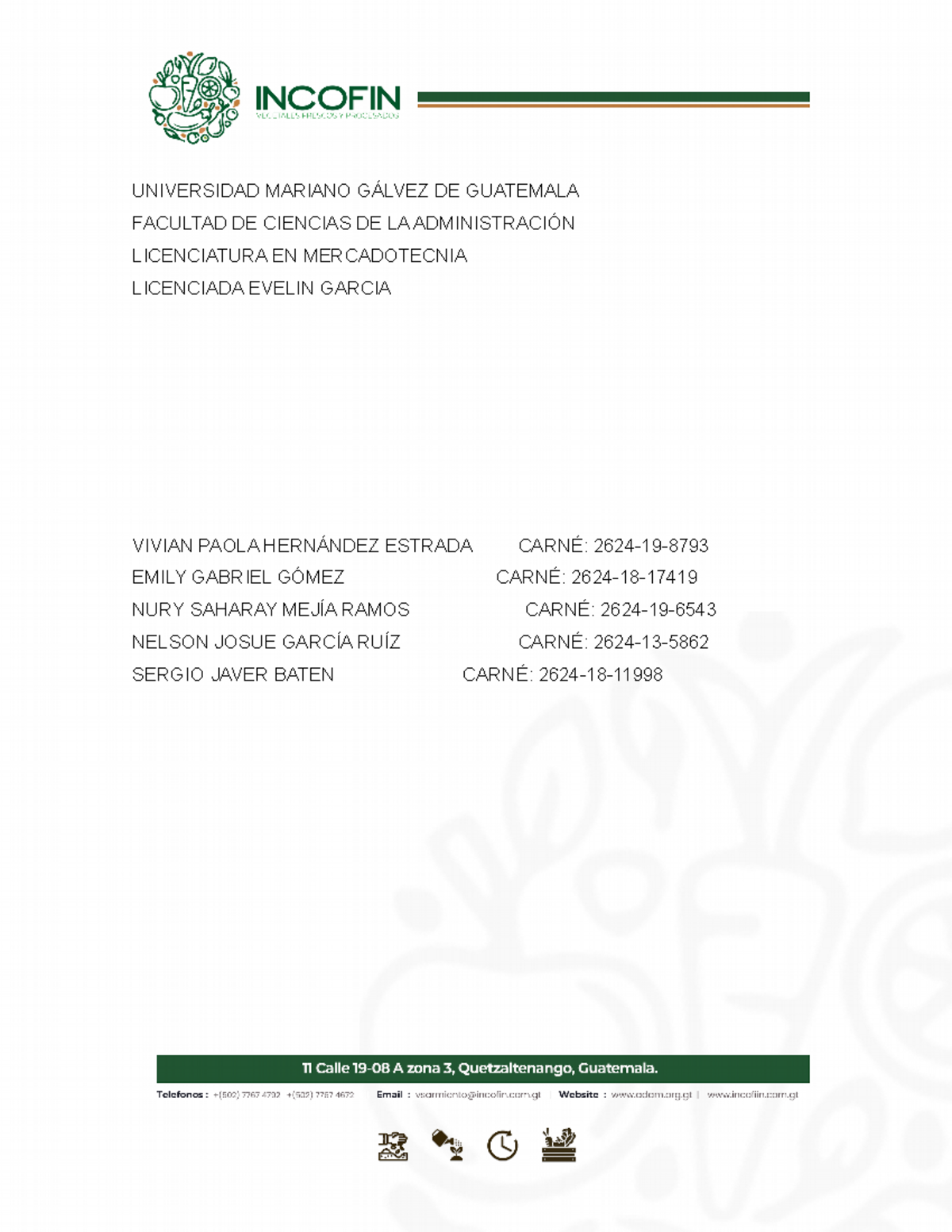 Seminario sobre Competencias Gerenciales en INCOFIN - Cód. Lic. Mercadotecnia - Document Preview