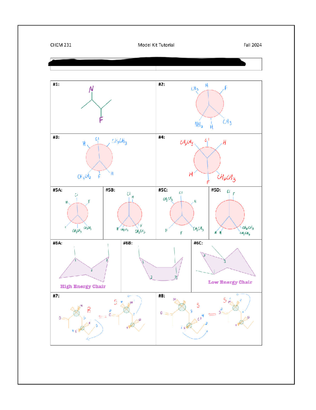 CHEM 231 - Model Kit Assignment Answer Key Fall 2024 - Studocu
