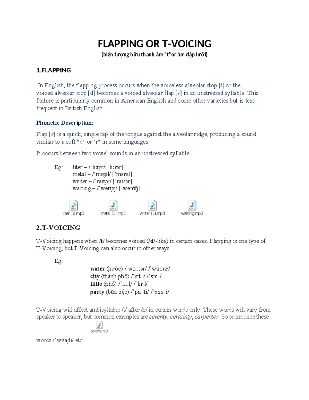 FLAPPING PHONETICS IN ENGLISH: A STUDY OF VOICED FLAPS - Studocu