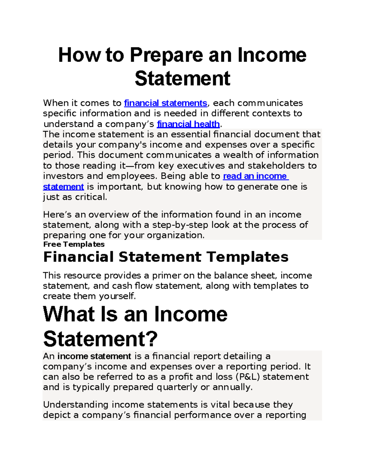 How to Prepare an Income Statement: A Comprehensive Guide - Studocu
