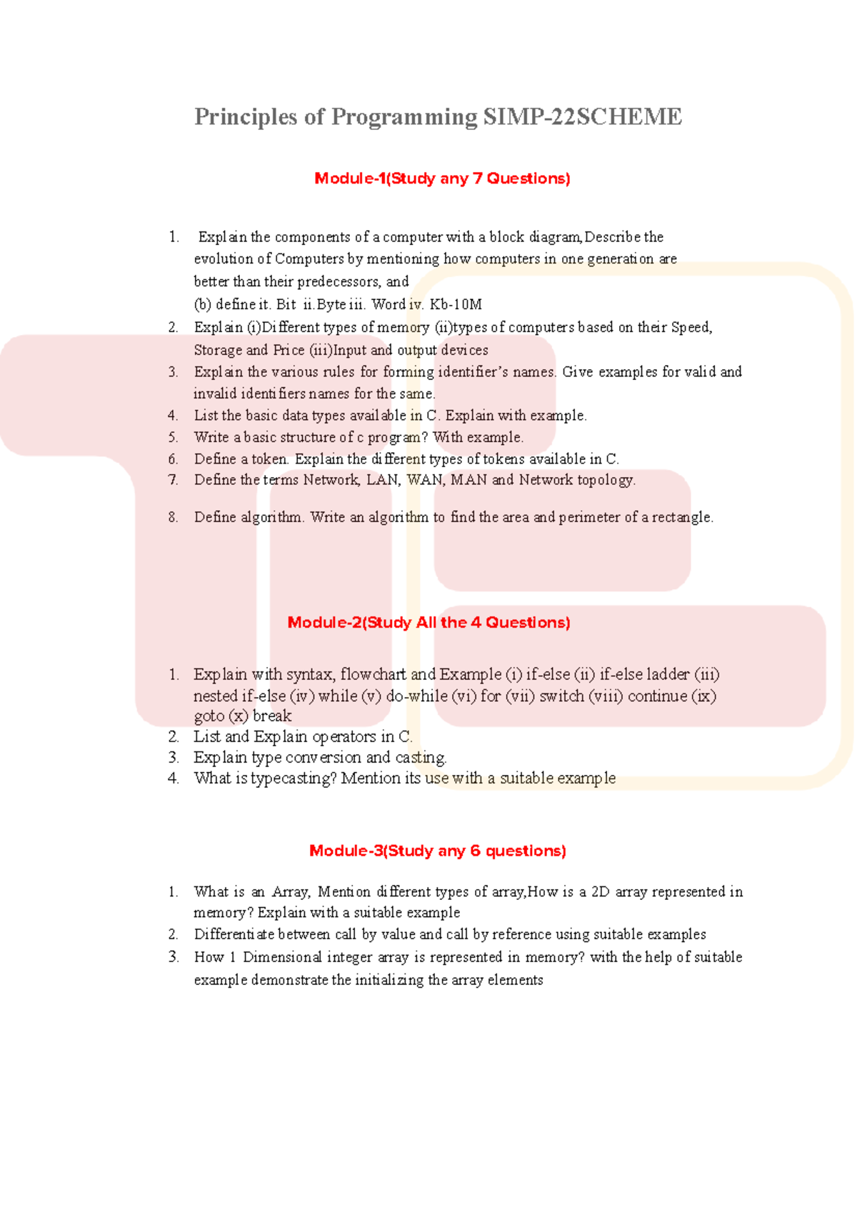POP - Principles of Programming Quiz Questions and Answers - Studocu