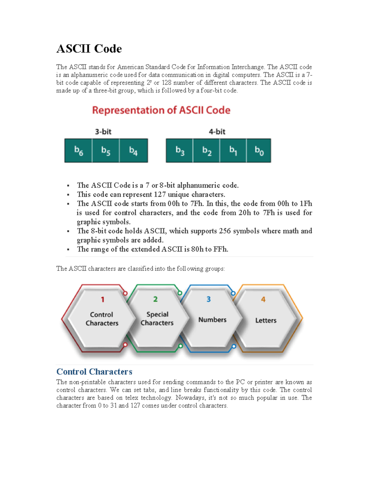 ASCII Code Overview: Understanding the American Standard Code - Studocu