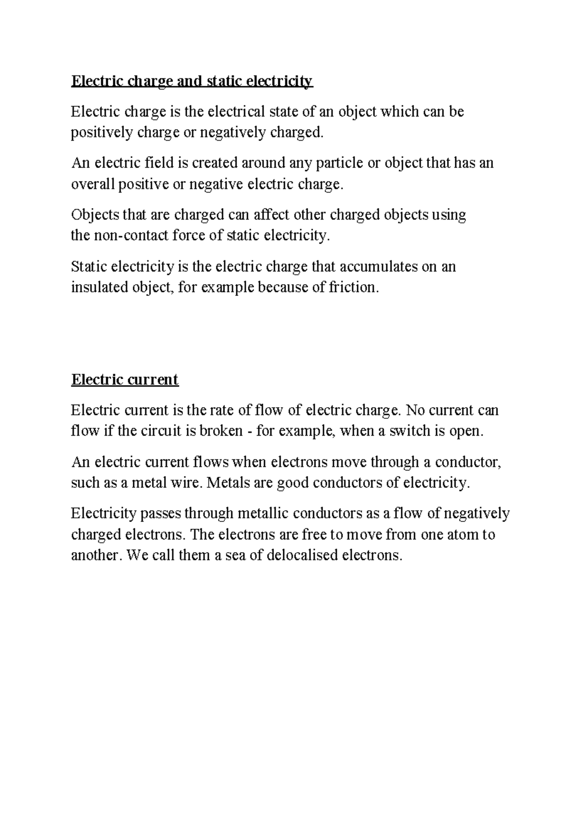 Electric charge and static electricity - Electric charge and static ...