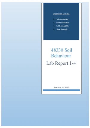 Soil Laboratory Report 1-4: Investigating Key Properties in 48330 - Studocu
