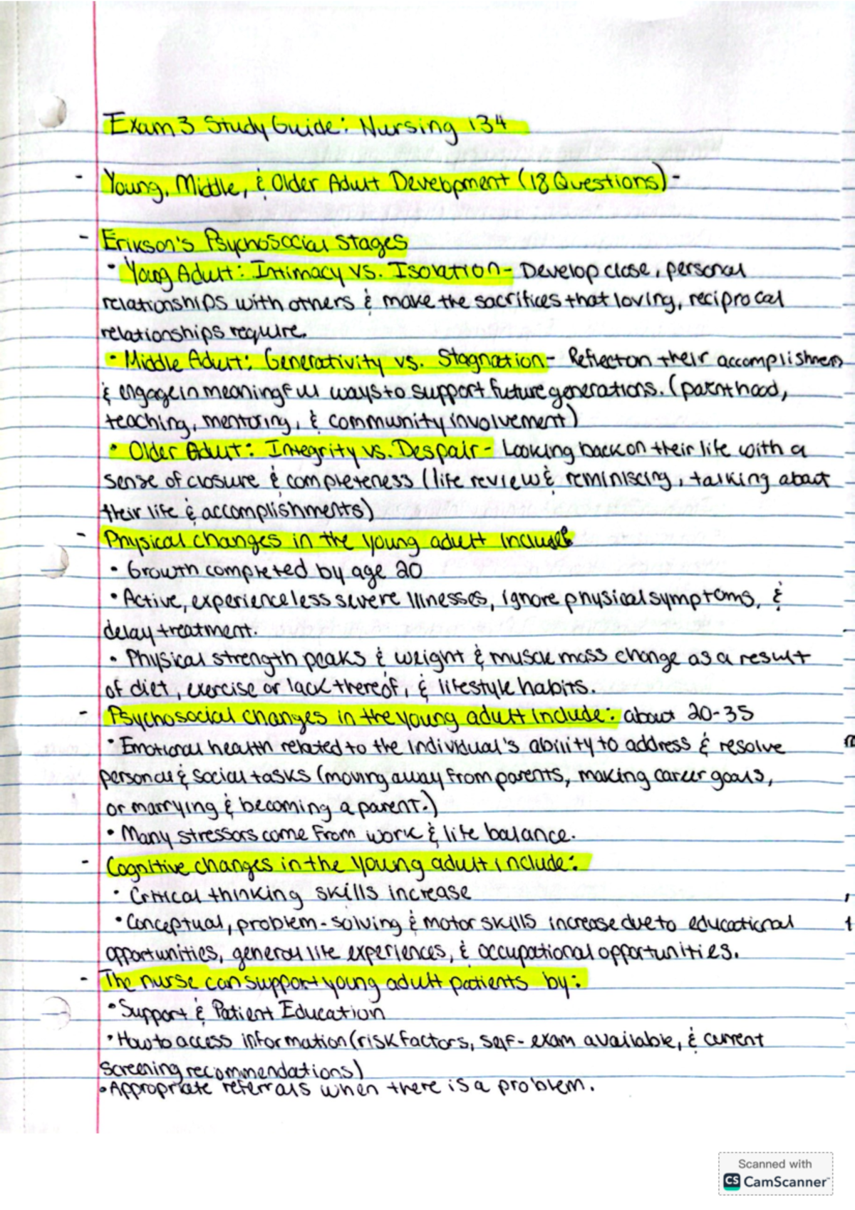 Final Exam Review Guide for NURS 134 - Exam 3 - Exam 3 Study Guide ...