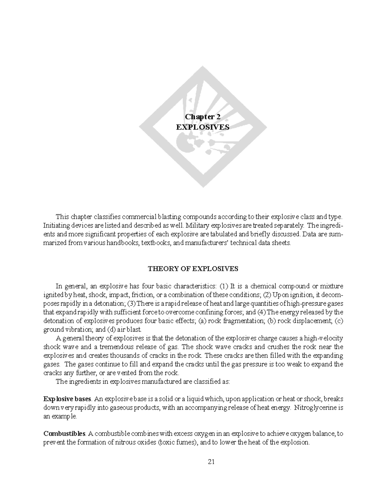 Chapter 2 - Lecture on Explosives: Classification and Properties - Studocu