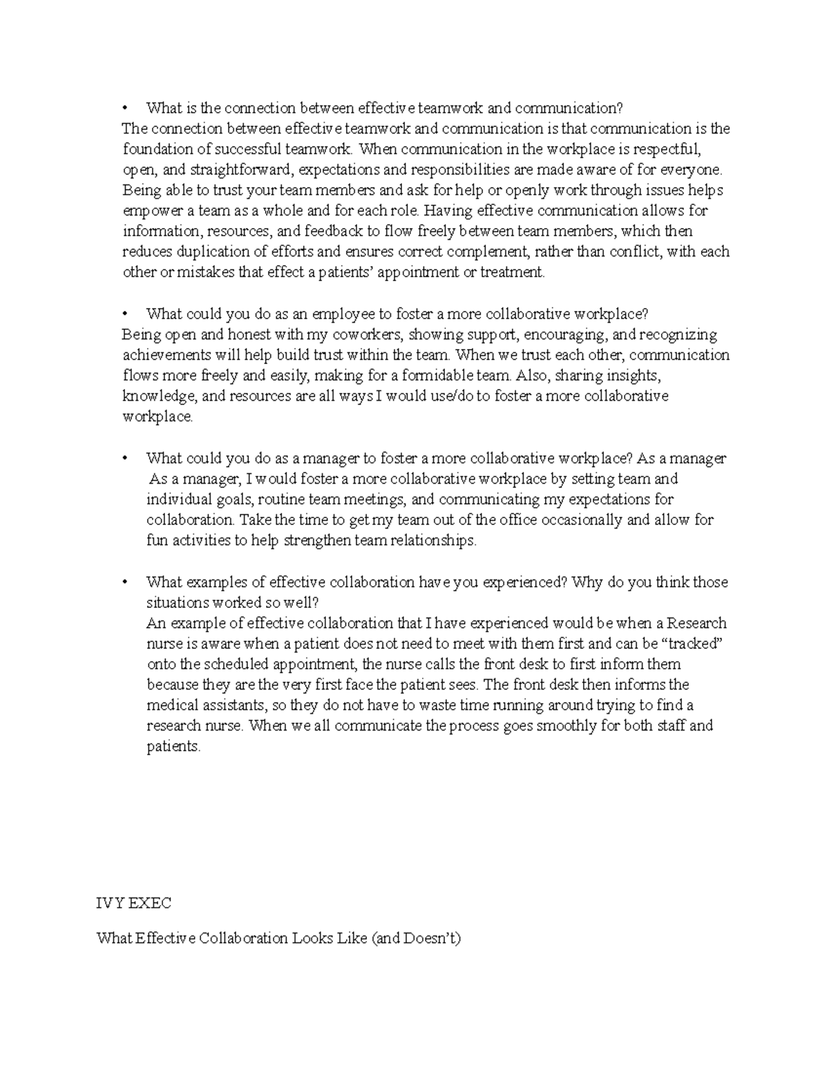 HCS325 Week 2 Discussion: Effective Communication in Healthcare Teams ...