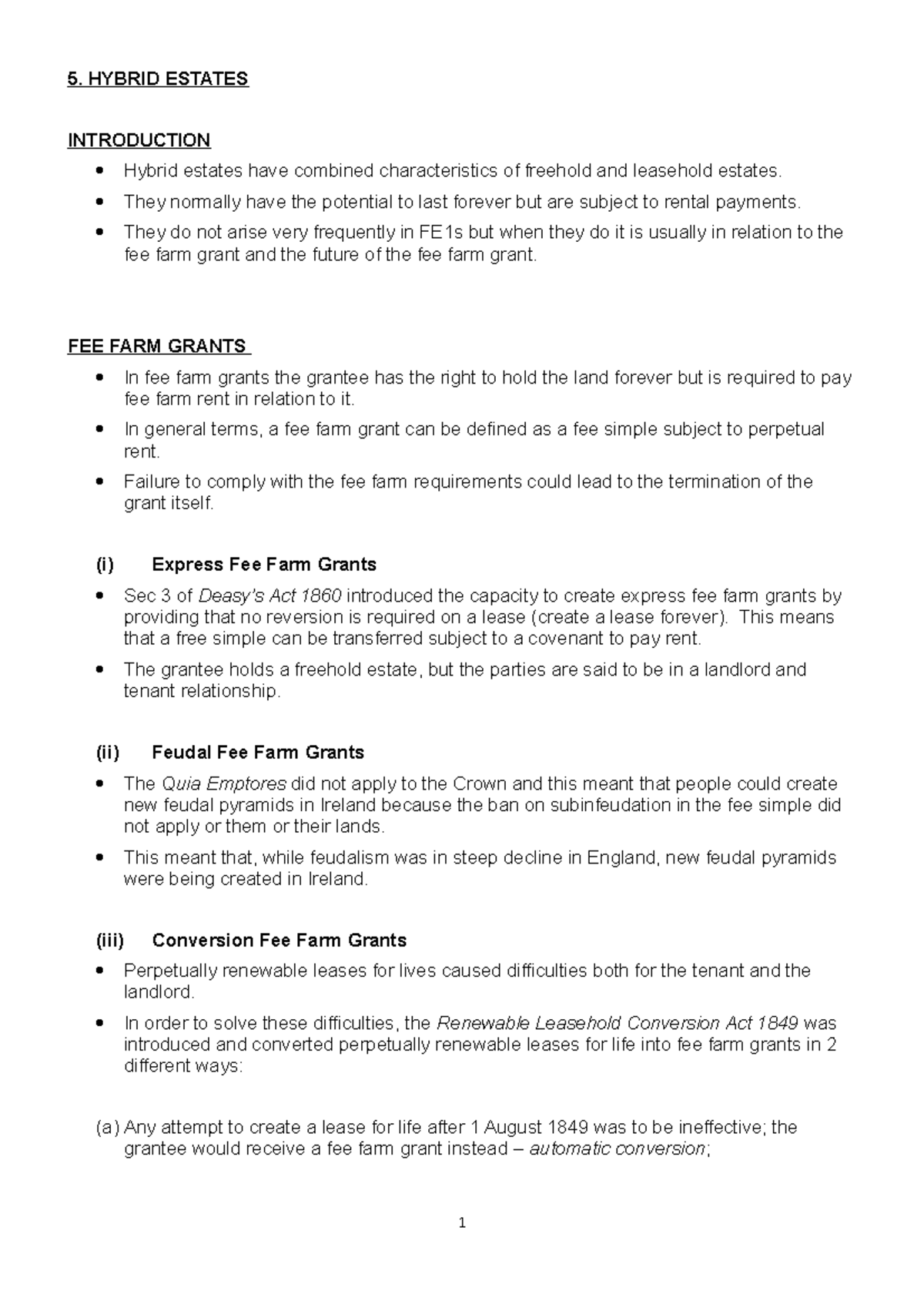 5 Hybrid Estates - Lecture notes 5 - 5. HYBRID ESTATES 