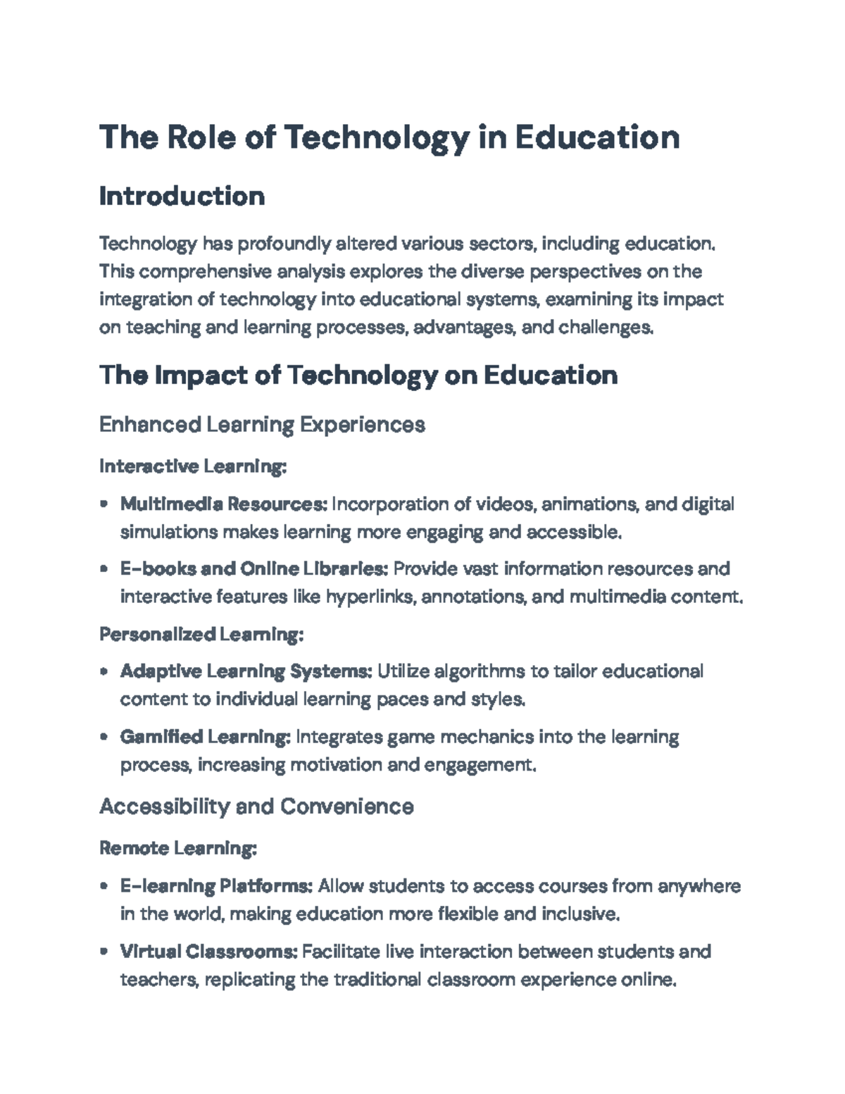 The Role of Technology in Education: Impacts and Challenges - The Role ...
